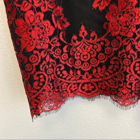 New H:ours One Shoulder Leonardo Lace Dress in Spanish Red Size Small - Picture 8 of 11